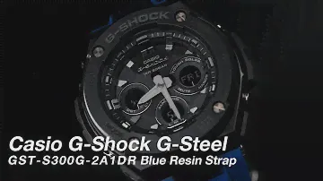Casio G-Shock GST-S300G-2A1DR G-Steel Men Digital Analog Display Dial Blue Resin Strap