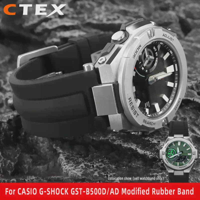 Новые резиновые ремешки для часов Casio Steel Heart серии G-SHOCK GST-B500D/AD, модифицированный силиконовый ремешок для часов из смолы-0