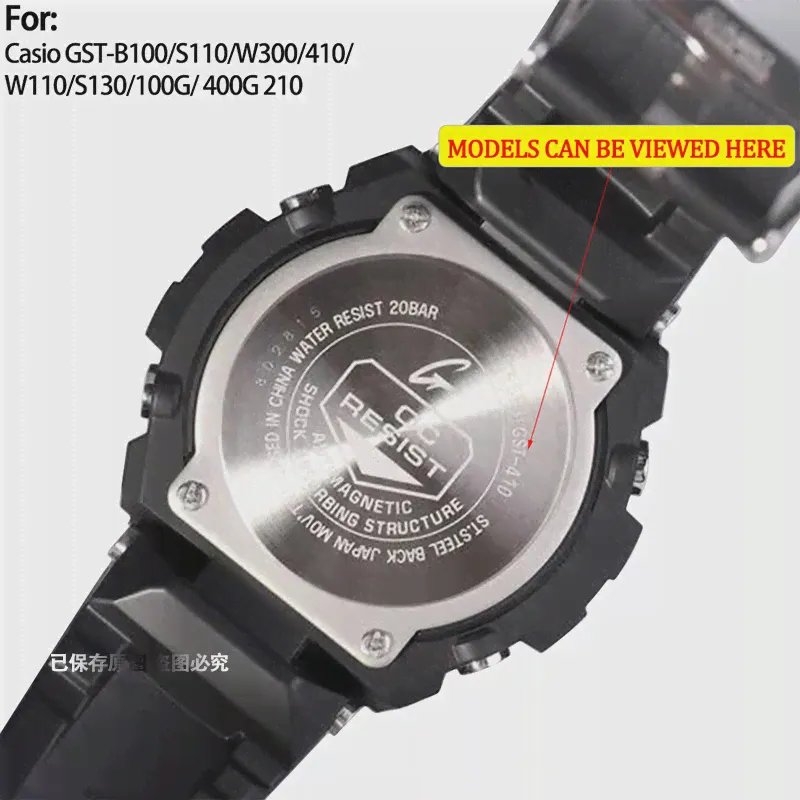 Ремешок резиновый сменный для Casio g shock gst b100 gst b200 gst b400, мужской силиконовый водонепроницаемый браслет с пряжкой с язычком (art.: 3920bf024cfc5)-1