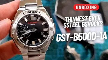 (НОВЫЙ) САМЫЙ ТОНКИЙ GSTEEL GSHOCK! (GST-B500D-1A РАСПАКОВКА)