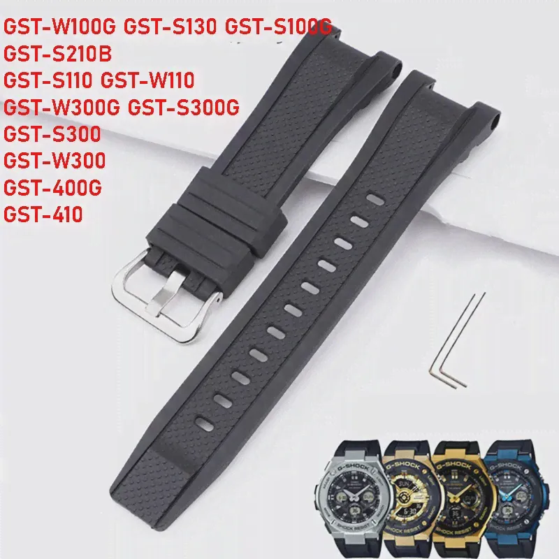 для Casio G-Shock GST-W300 W300G GST-S300 S210B S110 GST-W110 Ремешок для Часов из Смолы Камуфляжный Резиновый Браслет на Запястье Серии GST