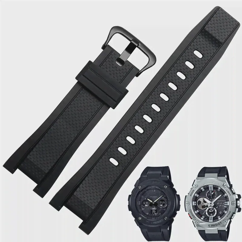 Резиновый ремешок для часов Casio GST серии GST-210/W300/400G/B100, Водонепроницаемый силиконовый ремешок для часов, мужские ремешки, Аксессуары 26*14