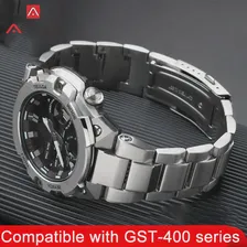 Сплошной ремешок из нержавеющей стали для Casio G-Shock G-Steel GST-B400 Серия Men Sport Metal Заменить ассоциации часовых браслетов