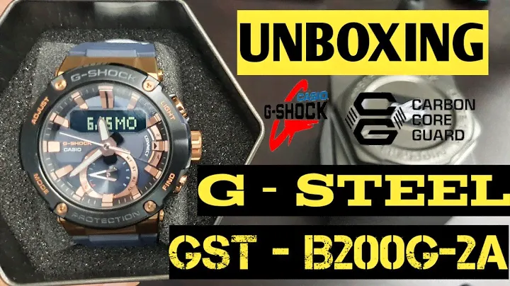CASIO G-SHOCK G STEEL GST B200G-2A : UNBOXING DAN TUTORIAL APPS G SHOCK CONNECT (CARBON CORE GUARD)