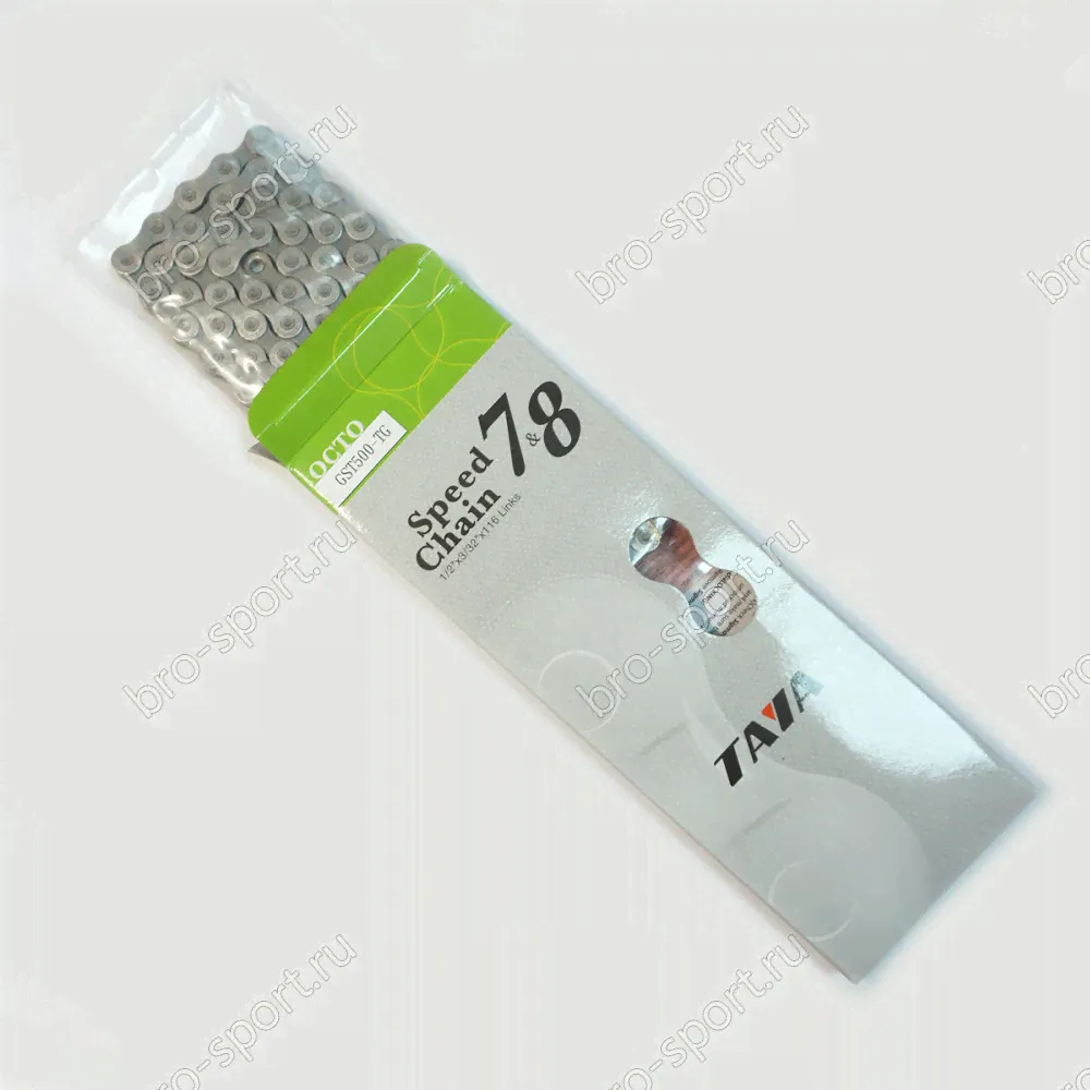 Цепь TAYA OCTO, 8/7 ск., 116L цвет: GST-TG, с соед.звеном, в торг.уп. (аналог HG91/HG71/HG40/PC-890/870/850/830)