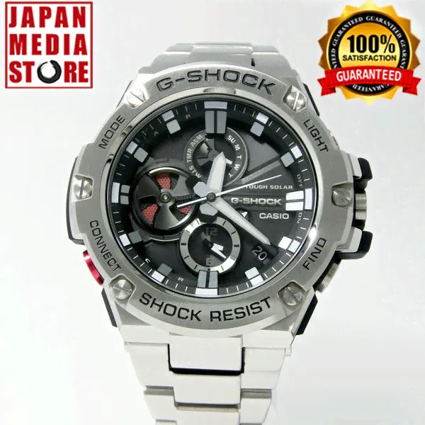 Casio G Shock GST B100D 1AJF G Steel Bluetooth iOS Android Solar Men Wrist Watch-0