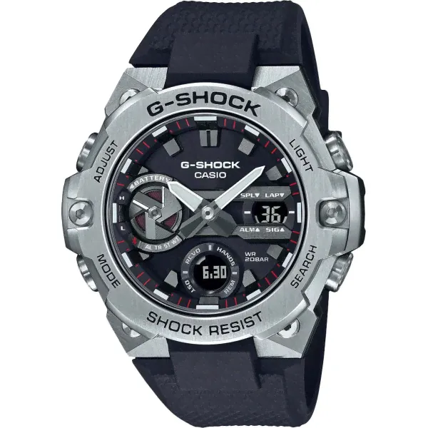 Ремешок для часов Casio GST-B400-1A, 28/21 мм, черный, полиуретан, под корпус, 14 мм ширина выступа, ЗБ