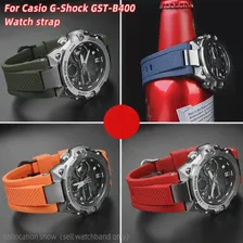 14 мм Для Casio G-Shock Ремешок Для часов GST-B400 GST-W300 мужской Силиконовый Ремешок Для Часов Адаптер Из Нержавеющей Стали Резиновый Ремешок Для Часов Браслет